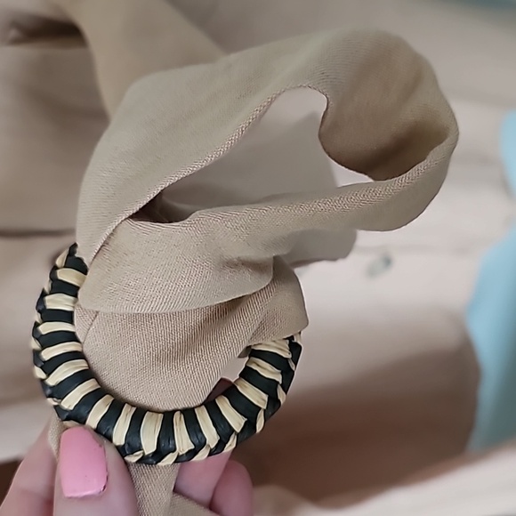 Perch Blu Pepper Summer NWT 1X Khaki Button Front Short Sleeve Casual Dress - Picture 6 of 8